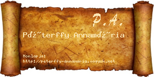 Péterffy Annamária névjegykártya